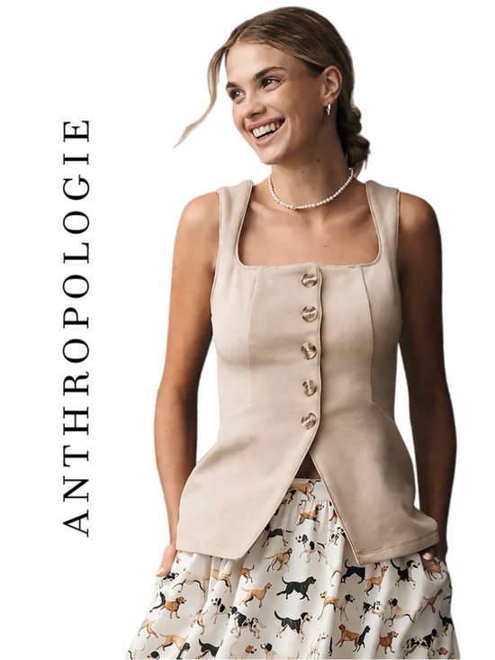 Anthropologie Tops - Anthropologie Maeve Structured Longline Vest
